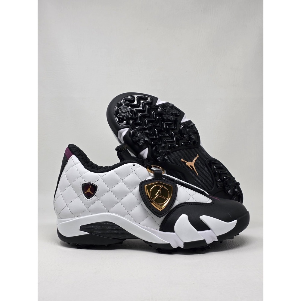 Nike Air Jordan 14 Bordeaux'Retro Golf White Shoes Size 7.5 Mens IB1828-100 New